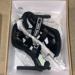 MICHAEL KORS Black Strappy Platform Sandals